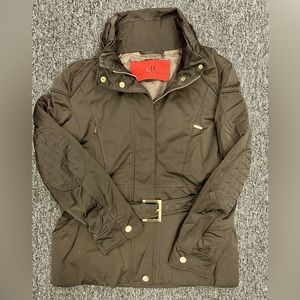 Carolina Herrera CH satin finish utility jacket with hidden hood